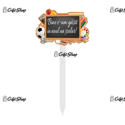 Bine v-am gasit in noul an scolar, topper lemn, model a